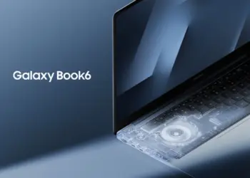 Desain interior Samsung Galaxy Book6 dengan sistem pendingin canggih dan prosesor Intel Panther Lake yang mendukung baterai hingga 30 jam.