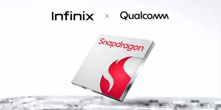 Logo kolaborasi Infinix x Qualcomm Snapdragon untuk smartphone flagship terbaru 2026.