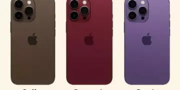 Tiga varian warna iPhone 18 Pro: Coffee, Burgundy, dan Purple dengan modul kamera khas Apple.
