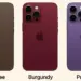 Tiga varian warna iPhone 18 Pro: Coffee, Burgundy, dan Purple dengan modul kamera khas Apple.