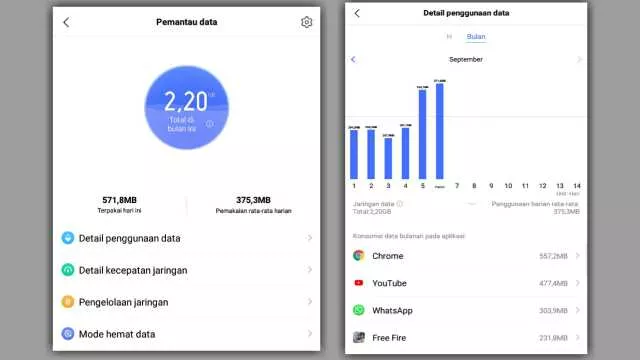 Langkah pertama membuka menu pengaturan koneksi di HP Samsung untuk cek kuota.