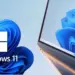 Tampilan layar laptop yang menjalankan sistem operasi Windows 11 dengan taskbar di tengah.