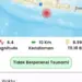 Info grafis BMKG mengenai kekuatan Gempa Pacitan magnitudo 6.4 dengan kedalaman 10 km.