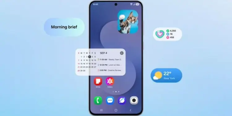 Daftar fitur AI Productivity Widget dan Smart Suggestions pada pembaruan Samsung Bixby.