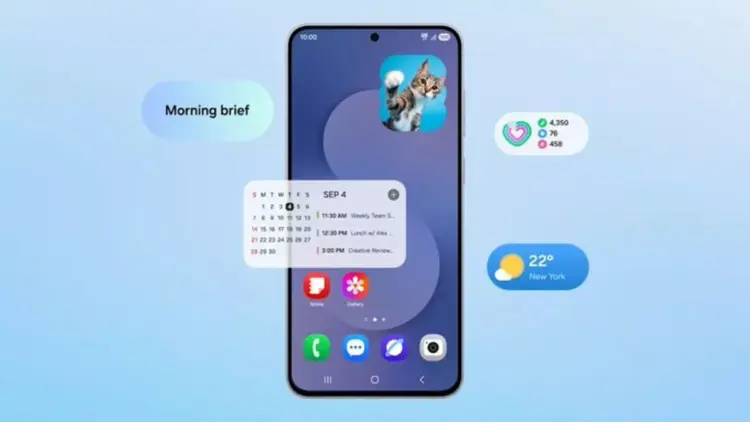 Daftar fitur AI Productivity Widget dan Smart Suggestions pada pembaruan Samsung Bixby.