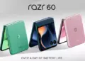 Poster promosi Motorola Razr 60 dengan klaim daya tahan baterai lebih dari satu hari.
