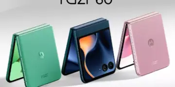Poster promosi Motorola Razr 60 dengan klaim daya tahan baterai lebih dari satu hari.