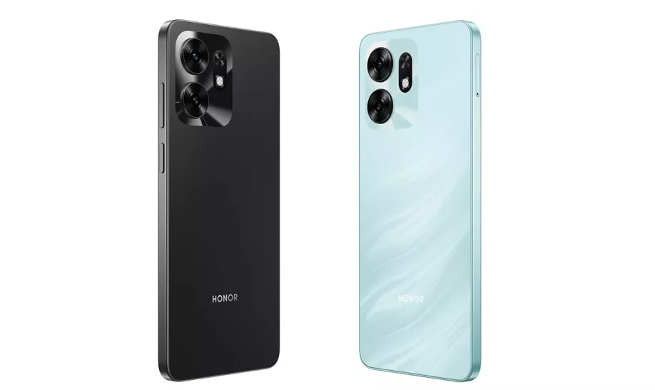 Perbandingan varian warna hitam dan biru muda dari Honor X6d, HP 5G terbaru dengan kamera 50MP.