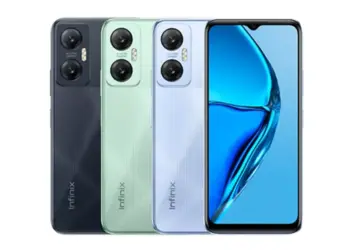Dua varian warna Infinix Note 12 VIP dengan modul kamera besar dan desain futuristik.