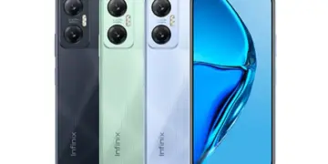 Dua varian warna Infinix Note 12 VIP dengan modul kamera besar dan desain futuristik.
