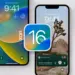 Tampilan Lock Screen iPhone dengan sistem operasi iOS 16 yang menampilkan widget dan kustomisasi waktu.
