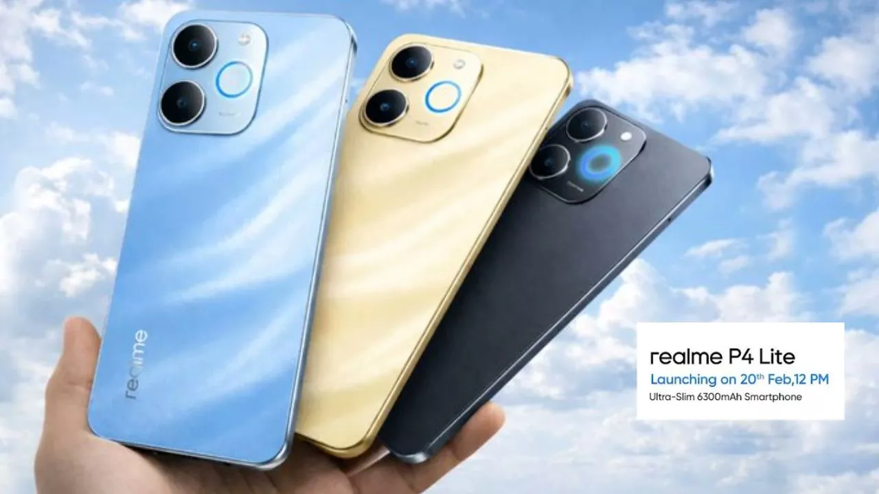 Tiga pilihan warna realme P4 Lite 4G: Biru, Kuning, dan Hitam, yang dijadwalkan meluncur pada 20 Februari 2026.