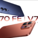Poster promo vivo V70 Series yang menampilkan vivo V70 FE warna biru dan vivo V70 warna perunggu dengan teknologi kamera ZEISS.