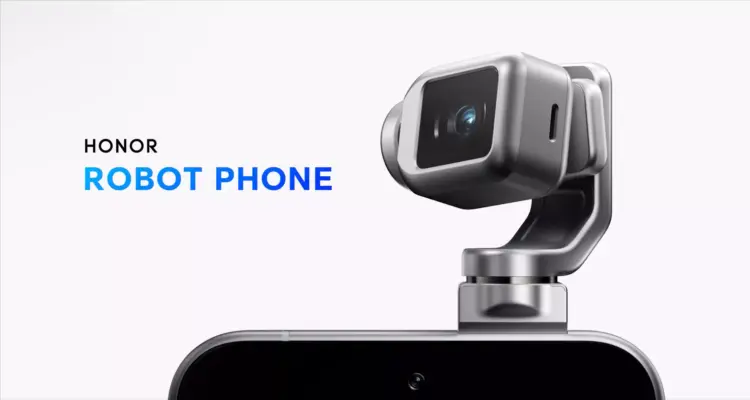 Modul kamera robotik Honor Robot Phone yang bisa bergerak dan berputar otomatis.