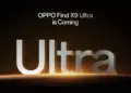 Teaser resmi OPPO Find X9 Ultra "is Coming" dengan teks Ultra yang bercahaya keemasan.