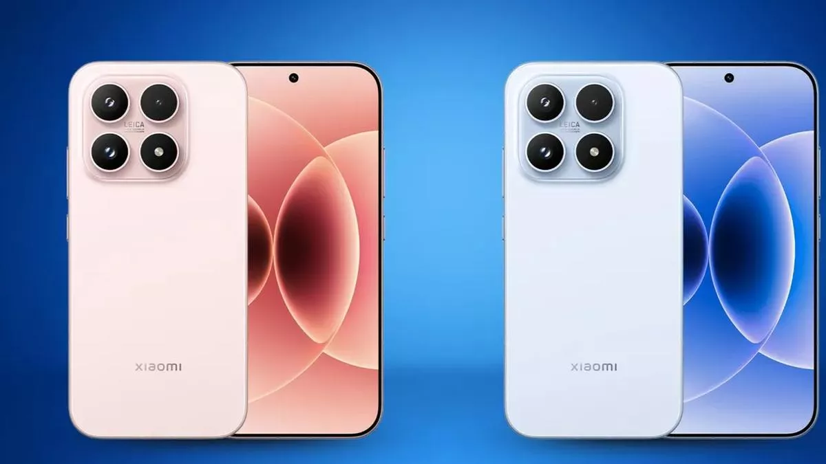 Desain depan dan belakang Xiaomi 17T warna Pink dan Biru dengan layar punch-hole minimalis.