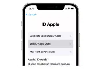 Ilustrasi grafis fitur keamanan verifikasi perangkat terpercaya pada layanan iCloud iPhone.