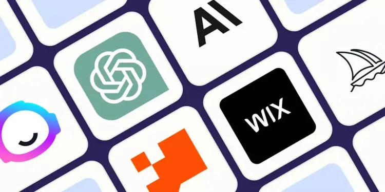Kumpulan logo platform populer seperti ChatGPT, Wix, dan Midjourney sebagai bagian dari daftar Tools AI Tercanggih 2026.