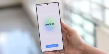 Smartphone Samsung Galaxy S26 menampilkan One UI 8.5 di layar.