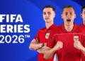 Poster promosi FIFA Series 2026 menampilkan tiga bintang Timnas Indonesia: Elkan Baggott, Jay Idzes, dan Rizky Ridho.