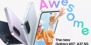 Poster promosi resmi Samsung bertajuk "Awesome" untuk seri terbaru Galaxy A57 dan A37 5G.