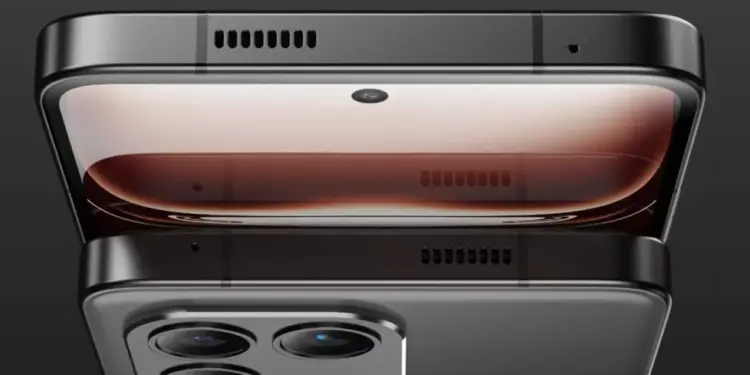 Perbandingan sisi atas dua unit Hiroh Phone yang menunjukkan lubang speaker dan desain bezel yang solid.