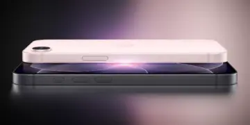 Perbandingan ketipisan bodi iPhone 17e warna pink dengan model iPhone generasi sebelumnya.