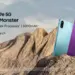Poster promosi Samsung Galaxy M17e 5G warna Light Blue dan Dark Purple dengan latar belakang bukit pasir, rilis 17 Maret.