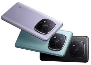 Variasi warna Redmi Note 14 Pro+ 5G meliputi ungu, hijau, dan hitam dengan tekstur bodi belakang yang mewah.