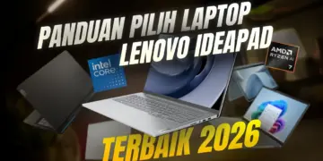 Rekomendasi Laptop Lenovo 2026 terbaru untuk Lebaran, menampilkan lini IdeaPad Slim, Flex, dan Pro yang AI-ready.
