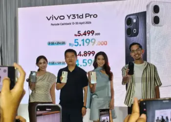 Daftar harga resmi vivo Y31d Pro di Indonesia untuk varian RAM 8GB dan internal hingga 256GB.