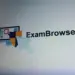 Logo resmi ExamBrowser dengan ikon komputer dan perisai keamanan