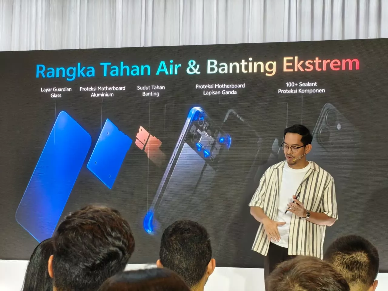 Penjelasan struktur rangka vivo Y31d Pro yang tahan air dan tahan banting ekstrem.