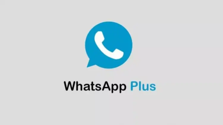 Logo aplikasi WhatsApp Plus dengan ikon warna biru khas.