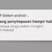 Notifikasi sistem Android bertuliskan Ruang penyimpanan hampir habis, beberapa fungsi sistem mungkin tidak bekerja.