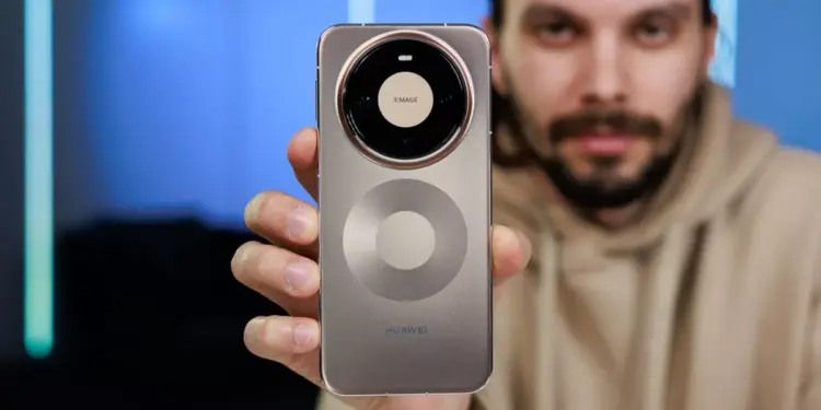 Penampakan asli Huawei Mate 80 Pro saat digenggam, memperlihatkan desain bodi belakang secara penuh.