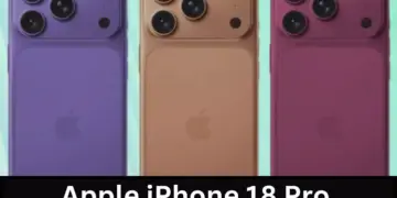 Tiga variasi pilihan warna baru iPhone 18 Pro, terdiri dari ungu, emas, dan merah tua.