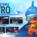 Karakter Pyro Free Fire dengan topi hiu biru dan kacamata selam, fitur login streak dan evolusi Pyro.