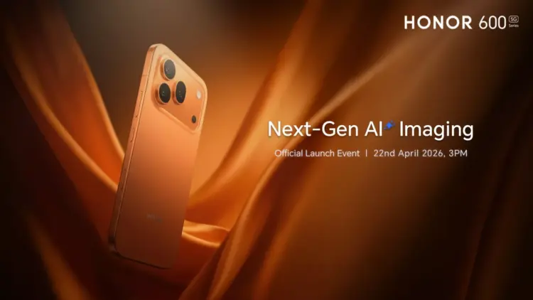 Poster resmi peluncuran global Honor 600 Series dengan fokus teknologi Next-Gen AI Imaging.