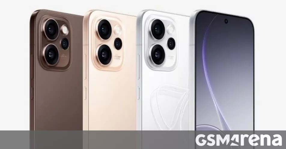 Detail modul kamera belakang OPPO Reno16 Pro dalam tiga varian warna: Cokelat Espresso, Champagne Gold, dan Pearl White.