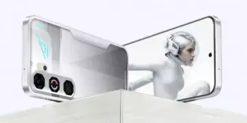 Iklan Nubia Neo 5 Pro menampilkan grafis robot futuristik pada layar untuk menonjolkan performa gaming.