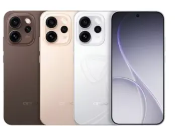 Jajaran lengkap OPPO Reno16 Pro menampilkan layar depan dengan punch-hole kamera dan desain bodi belakang yang ramping.