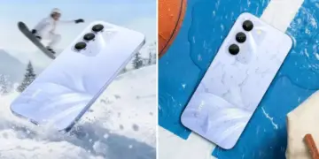 Uji ketahanan realme C100 4G terhadap air dan suhu ekstrem di lingkungan bersalju.