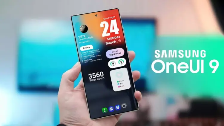 Contoh kustomisasi widget informatif pada layar smartphone Samsung dengan sistem operasi One UI 9 terbaru.