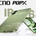 Tecno Pop X 5G dengan sertifikasi ketahanan air dan debu IP64.