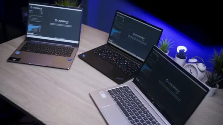 Perbandingan performa laptop bisnis terbaik 2026 antara ASUS ExpertBook, Lenovo ThinkPad, dan HP ProBook dalam pengujian benchmark.