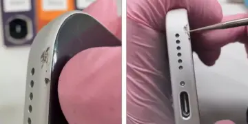 Teknisi di China menunjukkan kemampuannya dalam memperbaiki bodi iPhone yang mengalami dent atau penyok kecil agar kembali mulus.