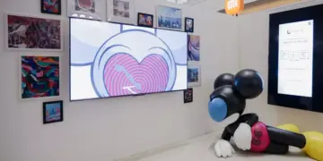 Xiaomi memamerkan jajaran lini Smart TV premium interaktif berbasis teknologi cerdas di area pameran.