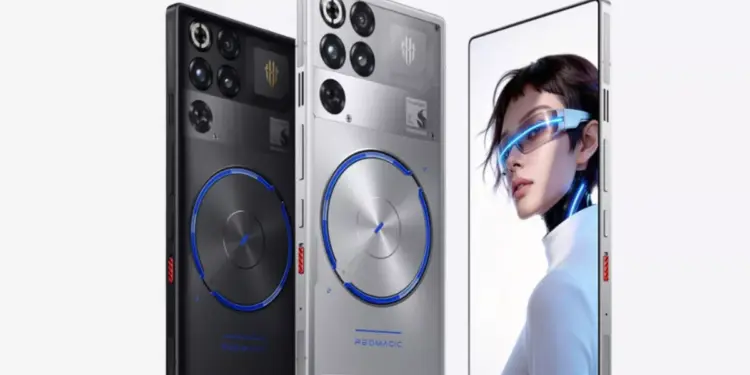 Desain futuristik RedMagic 11S Pro Series yang mengusung layar penuh tanpa interupsi di bagian depan.