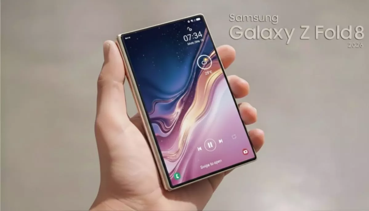 Bocoran desain awal Samsung Galaxy Z Fold 8 Wide yang beredar di jagat maya, menampilkan rasio layar luar yang lebih proporsional.
